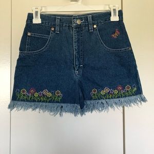 Embroidered Girl’s Denim Shorts
